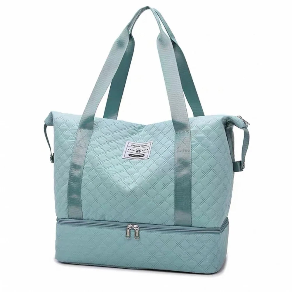 Women's Foldable Vintage Tote Bag – Large-Capacity Shoulder Bag for Work and Travel