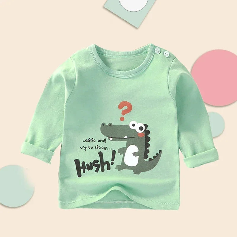 Children's Clothing Boys Girls T-Shirt Kids Clothes Cartoon Tops Long Sleeve Baby Clothing Autumn Winter Cotton Print Sweatshirt