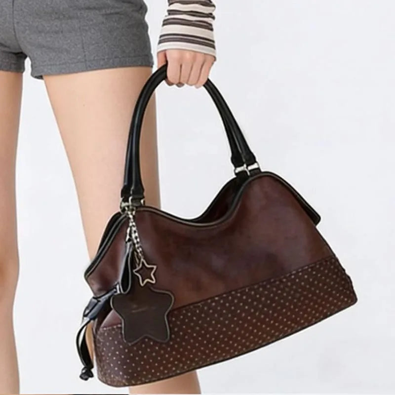 Fashion PU Leather Splicing Tote Bag Handbag 2026 New Women's Bag Underarm Bag Shoulder Bag