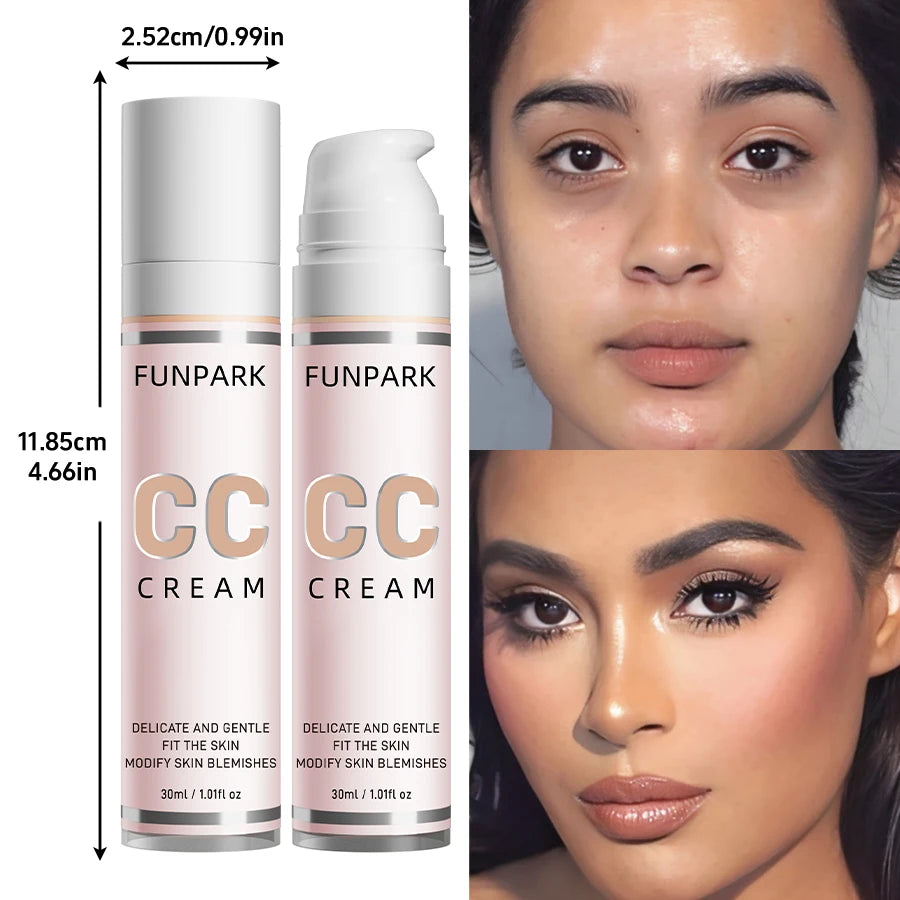 30ml 1Pc Color Correcting CC Cream Facial Foundation Waterproof Concealer Whitening Liquid Foundation Korean Makeup Cosmetics
