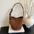 Women's Suede Bucket Bag – Large-Capacity Shoulder Tote for Everyday Use