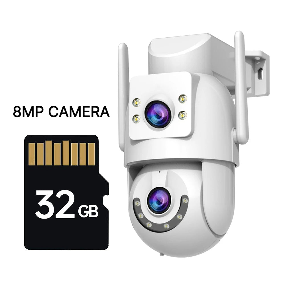 Jooan 4K 8MP HD Wifi PTZ Camera Outdoor 5G Wifi Dual Lens Security IP Cameras 5X Zoom AI Tracking ONVIF CCTV Surveillance Camera