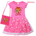 Kid-e-cats Clothes Kids Three Kitten Russian Cartoon Clothing Baby Girl Halloween Costume Dresses Children Princess Vestidos Bag