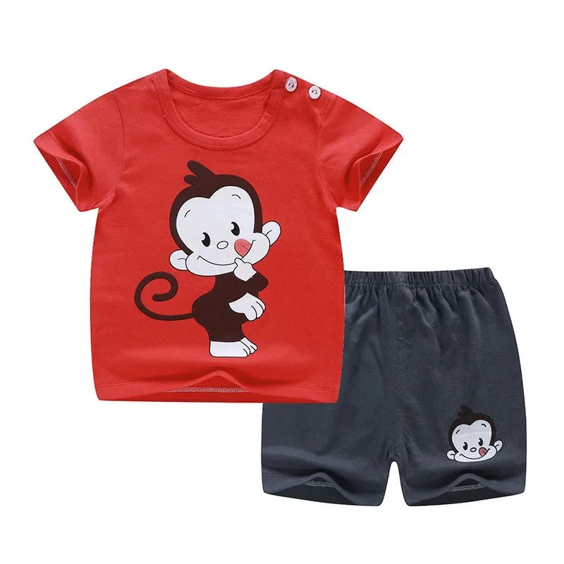Baby Boy Summer Outfit Set – Short-Sleeve T-Shirt & Matching Shorts