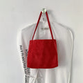 Women's Quilted Faux Suede Tote Bag – Stylish Shoulder and Bucket Handbag for Everyday Use