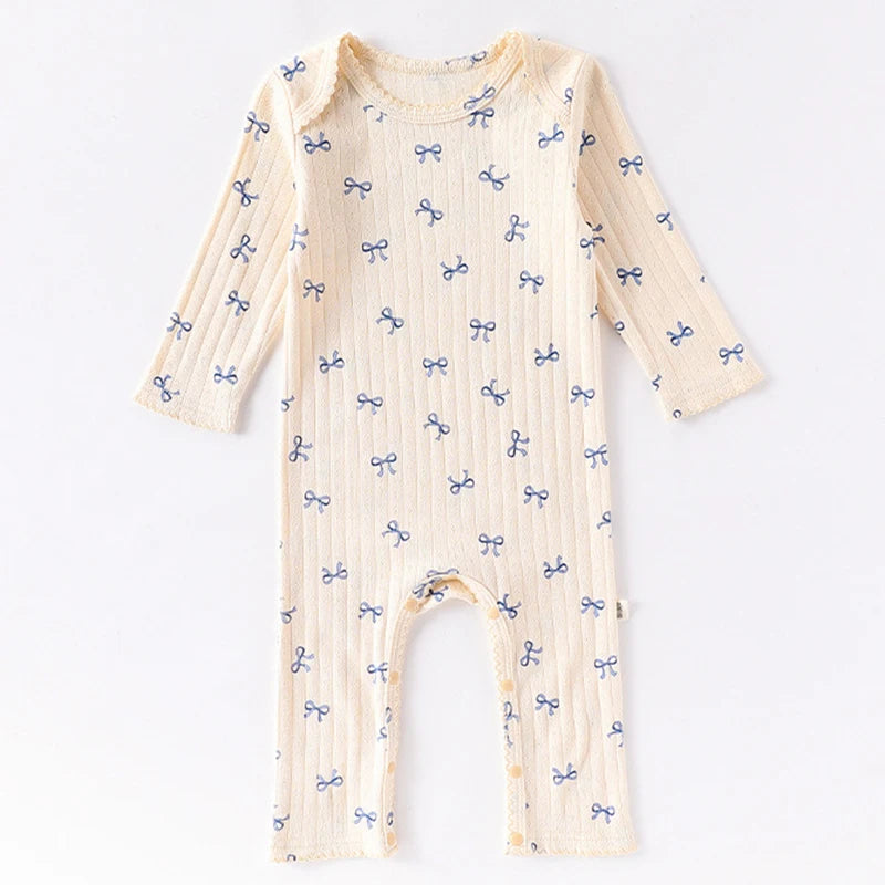 2025 New Autumn 0-24M Baby Girl Clothing Infant Baby Girls Jumpsuit Long Sleeved Cotton Print Toddler Baby Girl Romper
