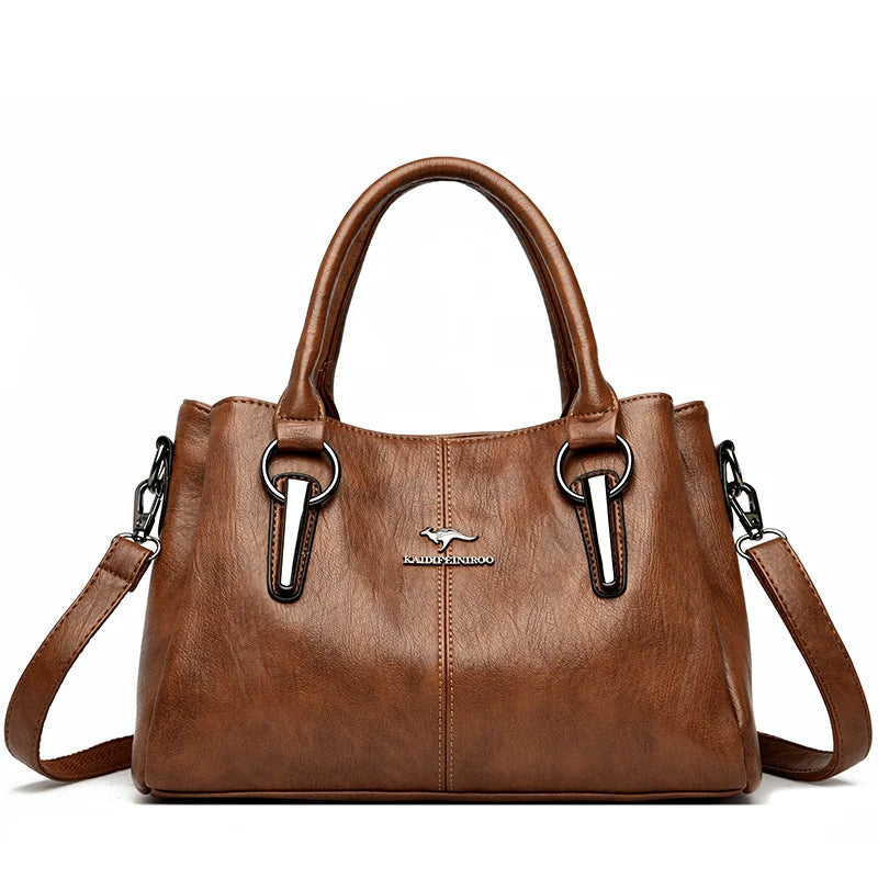 Women's Soft Leather Crossbody Bag – Luxury-Style Large-Capacity Handbag