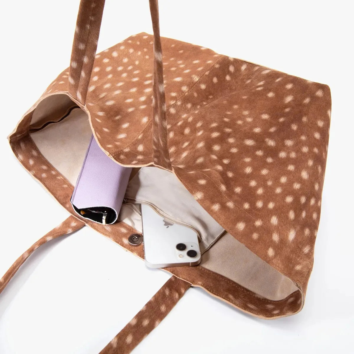 Women's Faux Suede Tote Bag – Retro Basket-Style Shoulder Bag with Large Capacity