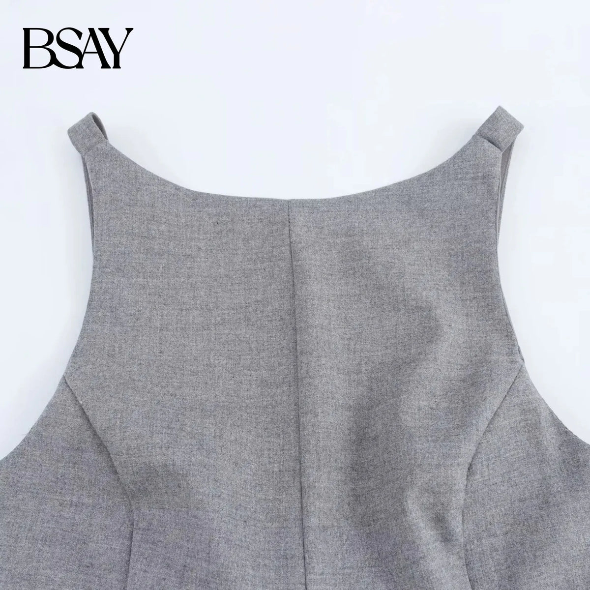 Women’s Backless Crop Top – Bow Detail Side-Zip Sleeveless Blouse