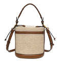 Fashion Straw Bucket Bag Weave Women Handbags Designer Panelled Shoulder Crossbody Bags Casual Summer Beach Small Tote Purse sac