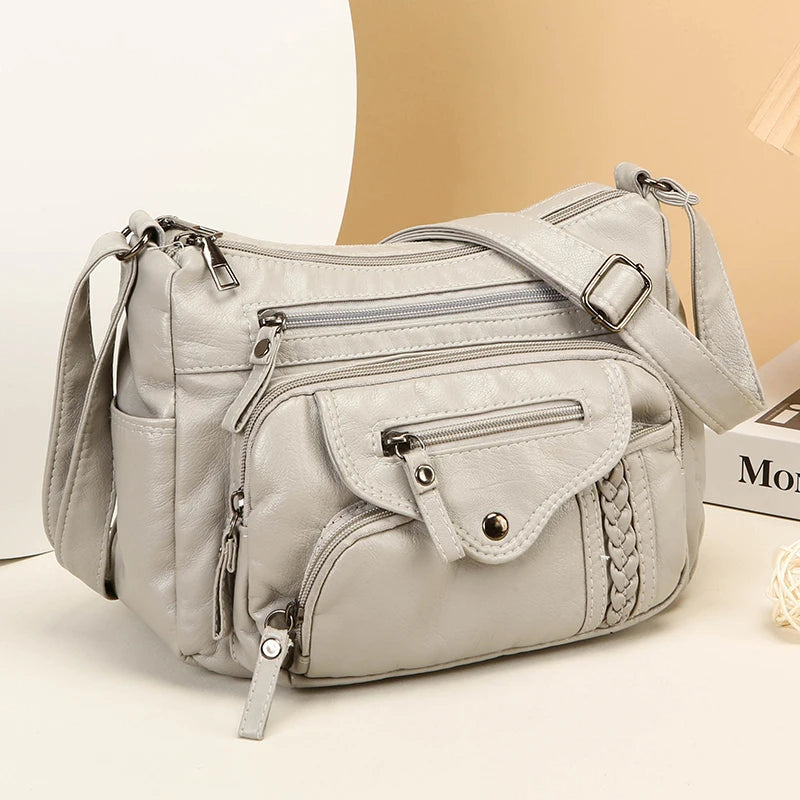 Women's Luxury Leather Tote Bag – Casual Designer Shoulder and Crossbody Handbag