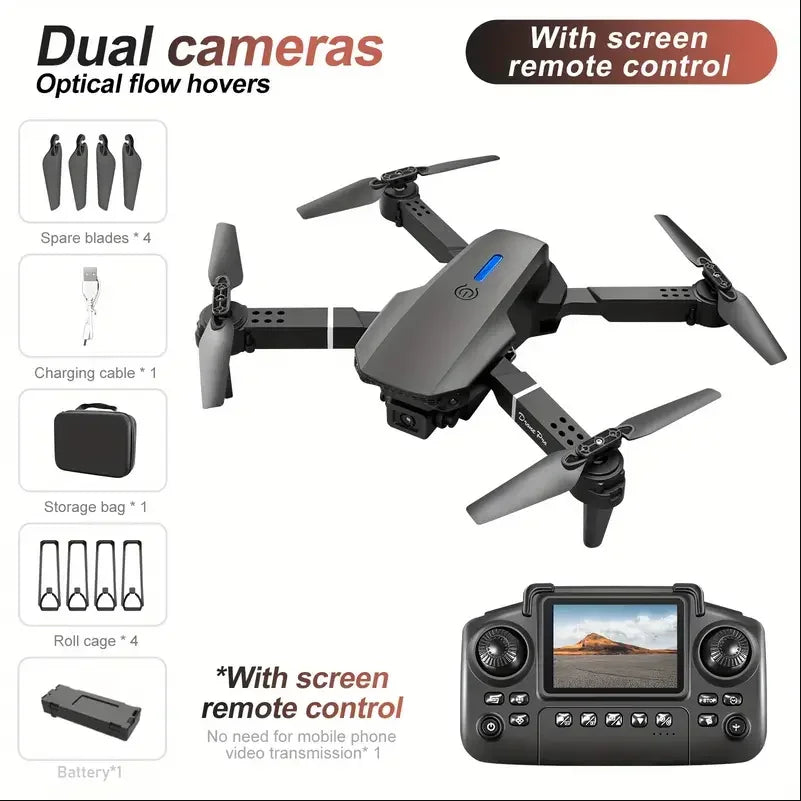2025 E88 Drone HD Dual Camera, Screen Control No Phone Needed, One-Key Takeoff/Return, Wi-Fi App, USB Charging, Drop-Resistant,