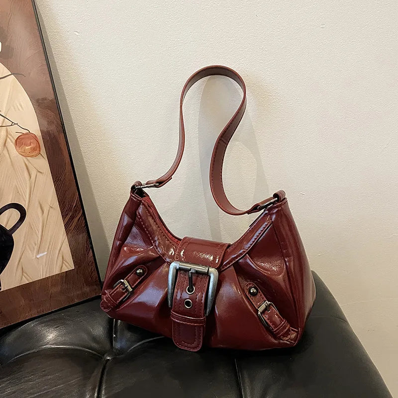 Women's Leather Tote Bag – Casual Zipper Shoulder Handbag