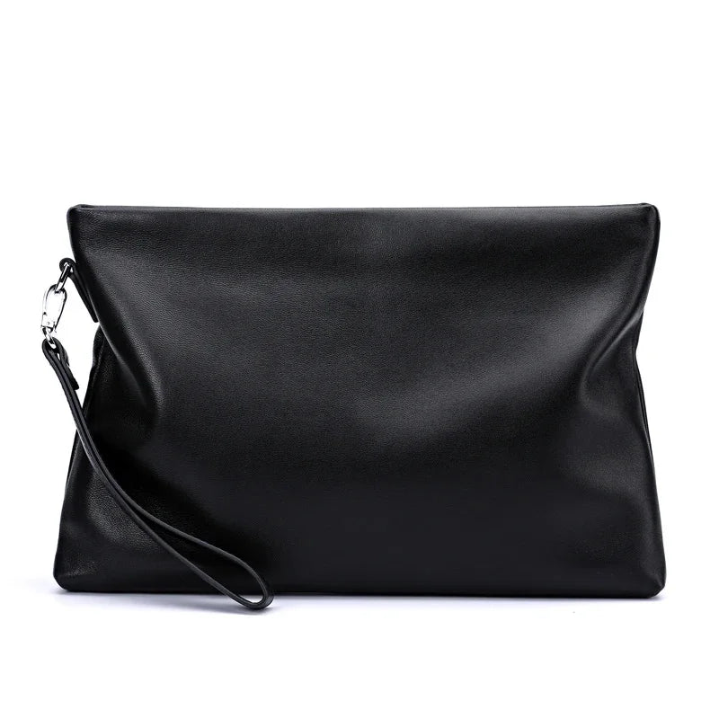 SENOFAN 2025 Clutches Bag Men Envelope Bag Handbag Genuine Leather Sheepskin Wallet Pouch Male Clutch Business Phone Bag Male