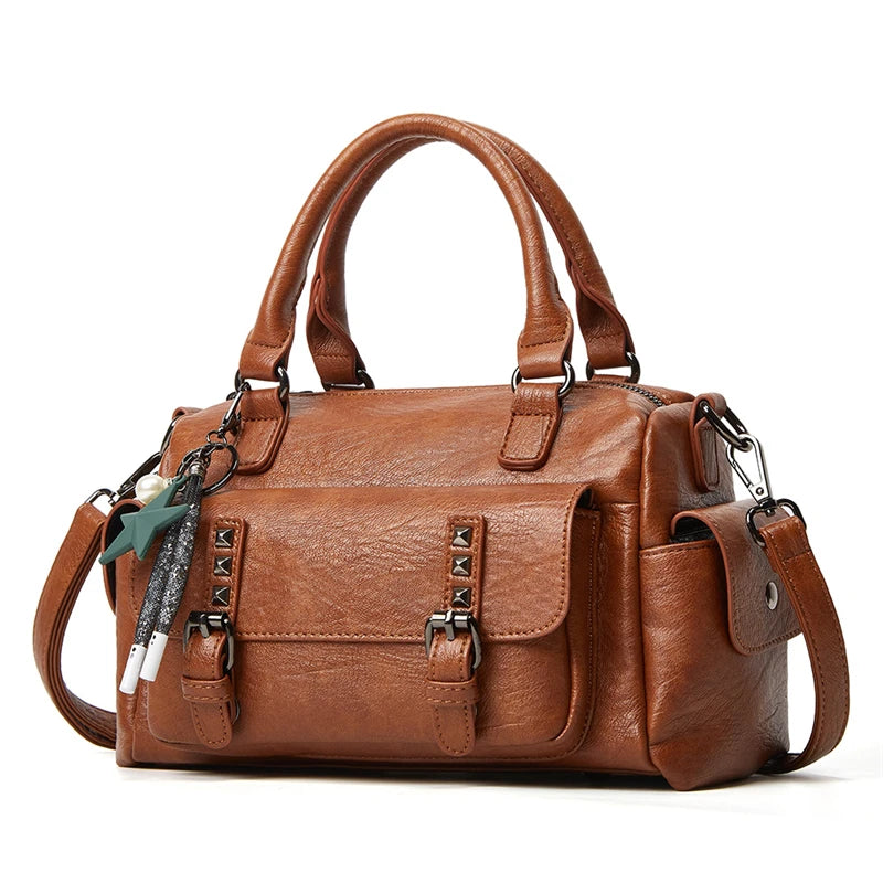 Women's Faux Leather Tote Bag – Stylish Crossbody Shoulder Handbag