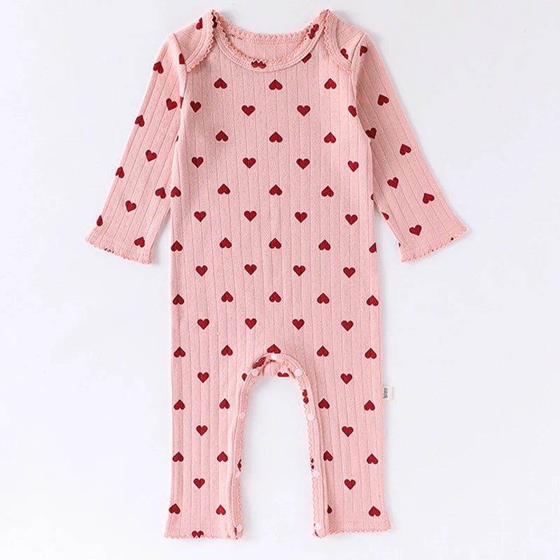 2025 New Autumn 0-24M Baby Girl Clothing Infant Baby Girls Jumpsuit Long Sleeved Cotton Print Toddler Baby Girl Romper