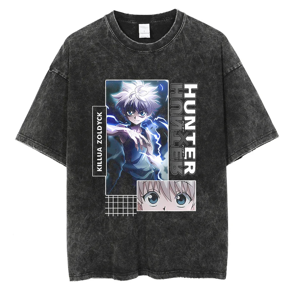 Hunter x Hunter Kurapika Graphic T-Shirt – Unisex Washed Cotton Short Sleeve Streetwear Tee