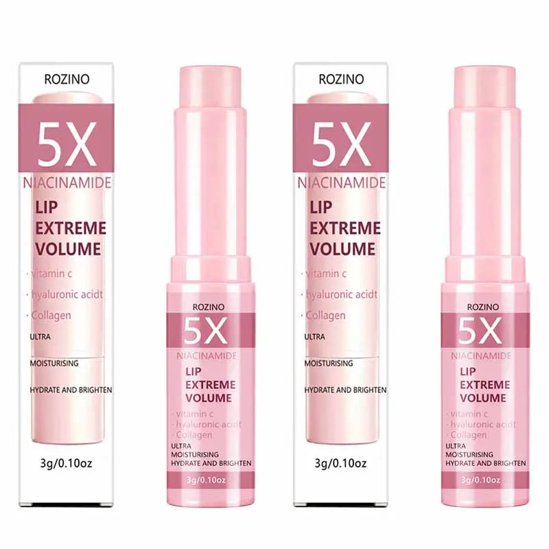 5X Niacinamide Instant Volumizing Lip Balm, Containing Vitamin C, Hyaluronic Acid, and Collagen - High-Shine Lip Balm Suitable for All Skin Types, Creates Sexy, Glossy, and Plump Lips - Enhances Lip Volume and Elasticity, Ins