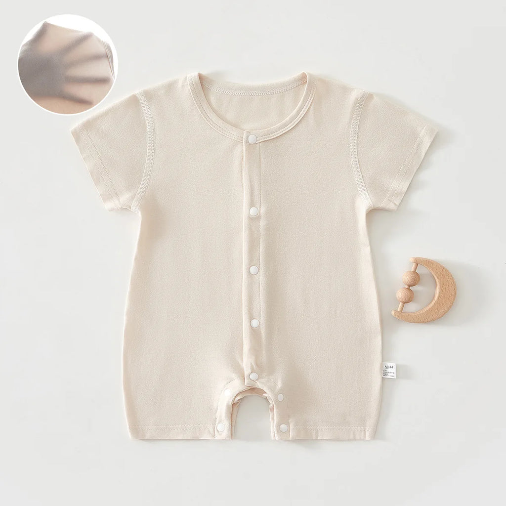 Baby Boneless Short Sleeved Jumpsuit Summer Baby Crawling Suit Newborn Clothes Cool and Breathable Pure Cotton Clothing 0-1 Year