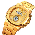 Skmei Analog Digital Display Mens Bracelet Watches Three Time Zone LED Waterproof Quartz Sports Chronograph Male Alarm Clock