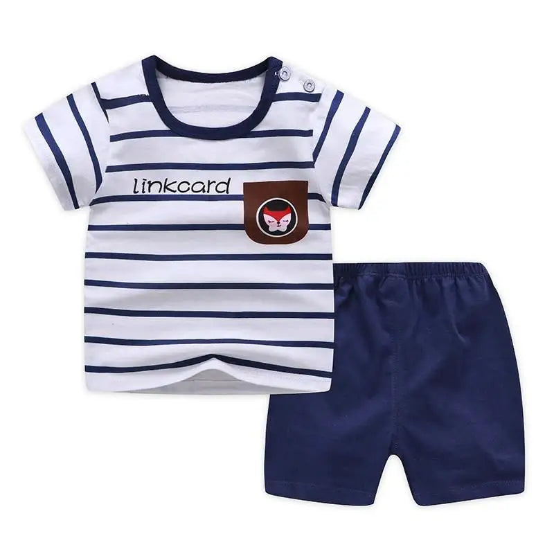 Baby Boy Summer Outfit Set – Short-Sleeve T-Shirt & Matching Shorts