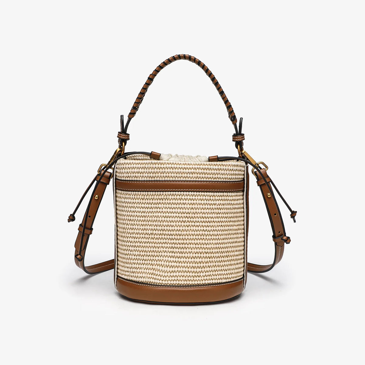 Fashion Straw Bucket Bag Weave Women Handbags Designer Panelled Shoulder Crossbody Bags Casual Summer Beach Small Tote Purse sac