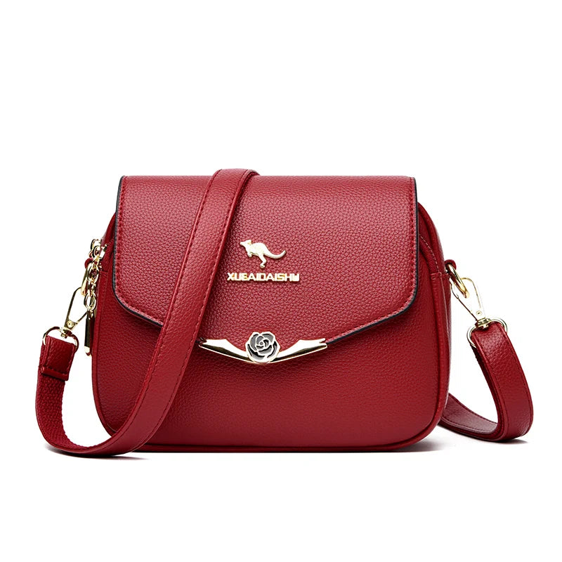 Women's Soft Leather Crossbody Bag – Elegant Designer Shoulder Handbag