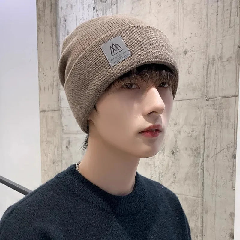 Men's Slouchy Knit Beanie Hat – Warm Solid Color Winter Cap with Ear Coverage