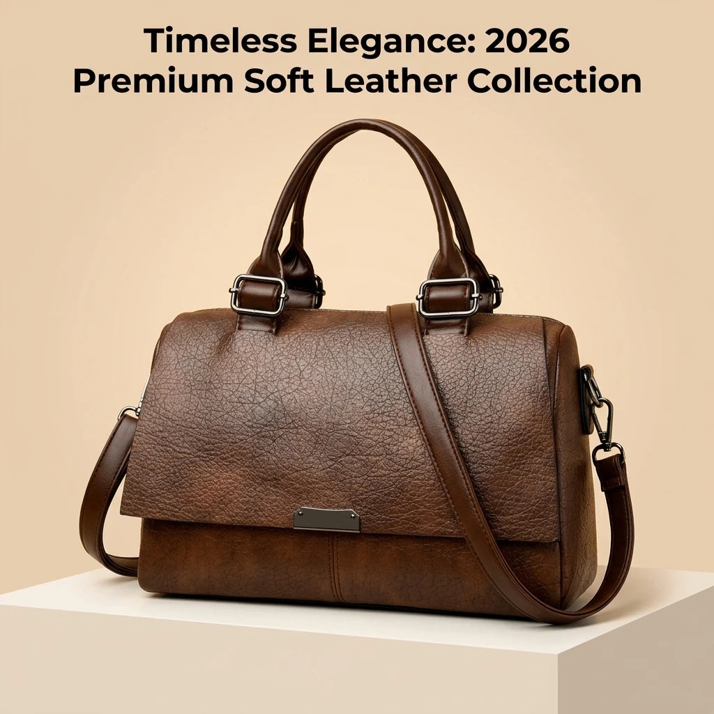 Handbag for Women Vintage Soft PU Leather Shoulder Bag Retro Medium Crossbody Satchel