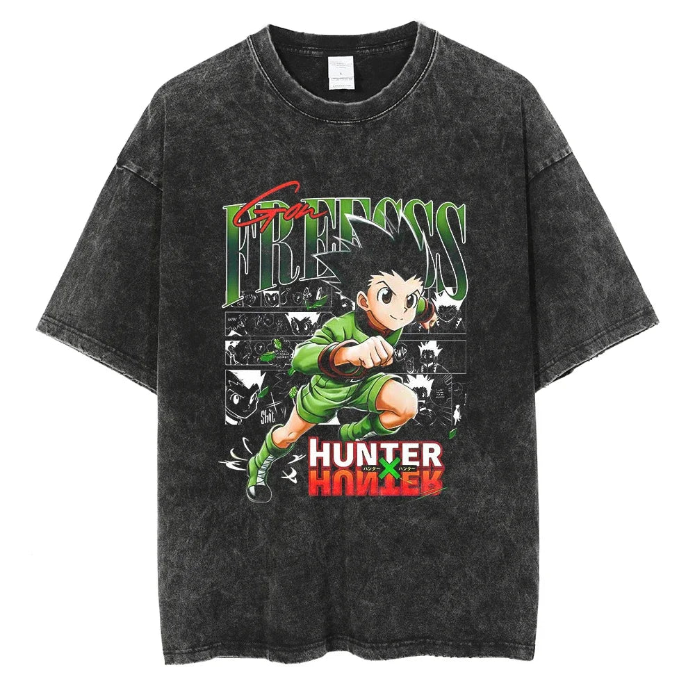 Hunter x Hunter Kurapika Graphic T-Shirt – Unisex Washed Cotton Short Sleeve Streetwear Tee