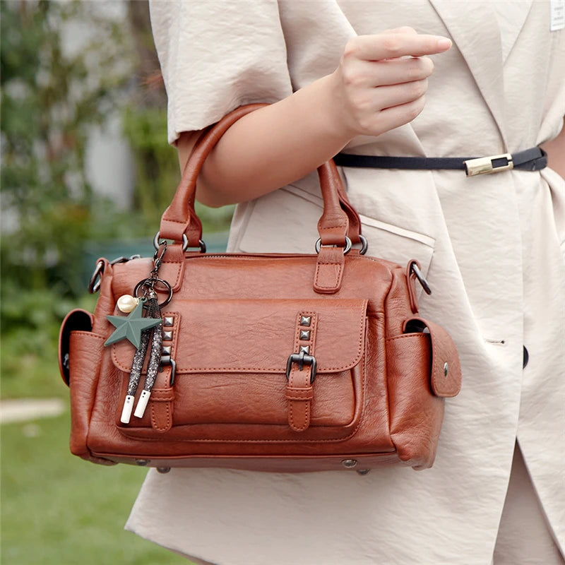 Women's Faux Leather Tote Bag – Stylish Crossbody Shoulder Handbag