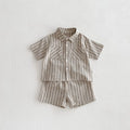 MILANCEL Summer Boys Clothing Set  Turn Down Collar Shirt And Shorts Boys Tracksuit 2 Pcs Clothes Set