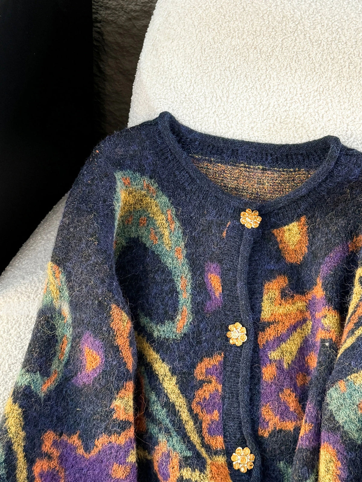 Autumn Retro Sweater Cardigan Women Korean Fashion Thick Metal Embroidery Knitted Gentle Vintage Clothes