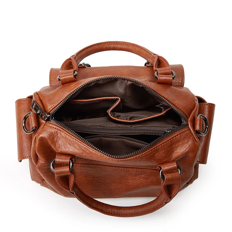 Women's Faux Leather Tote Bag – Stylish Crossbody Shoulder Handbag