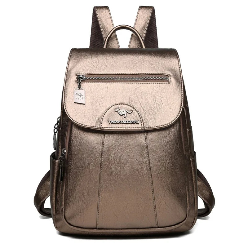 Women's Soft Leather Backpack – Vintage Casual Travel and Everyday Bag