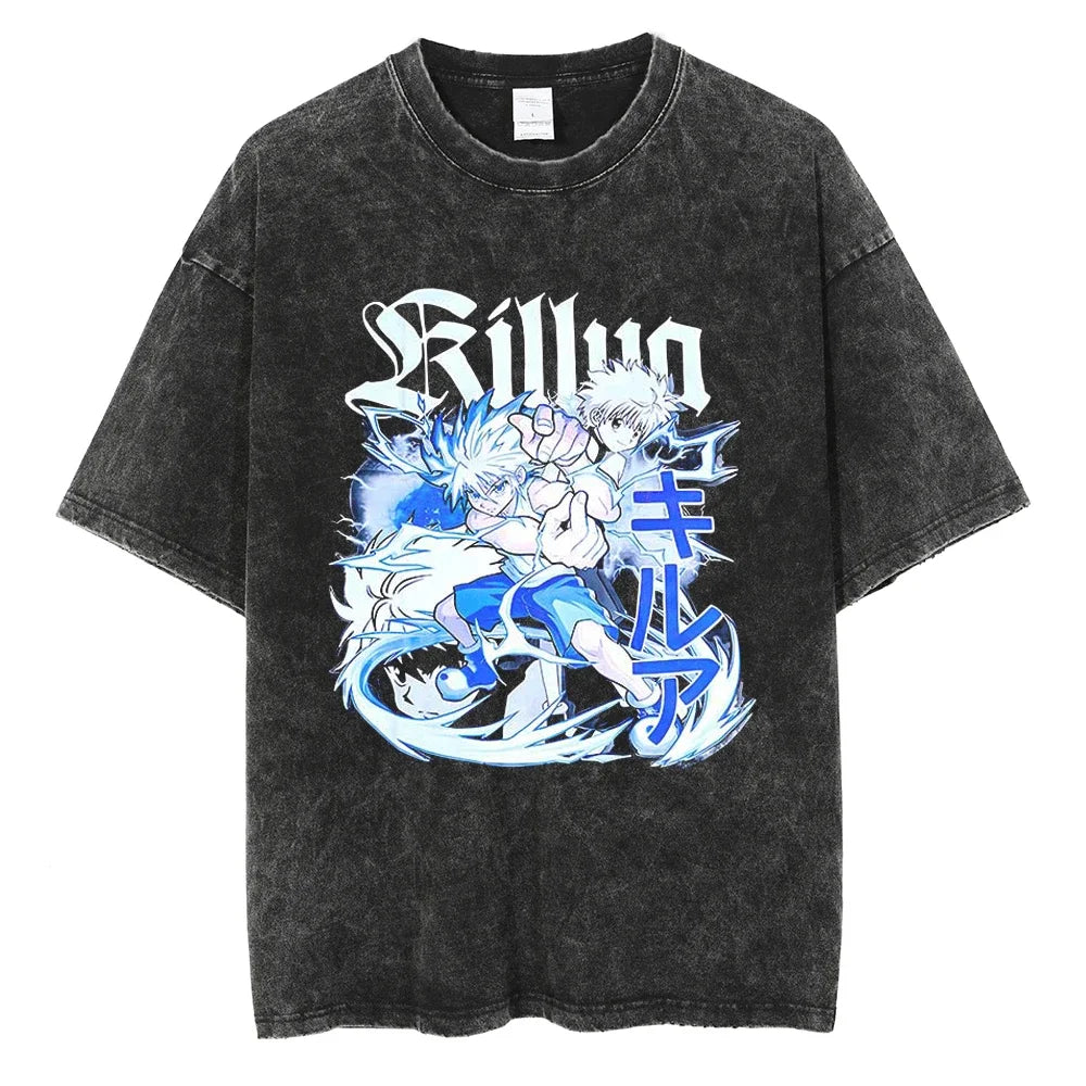 Hunter x Hunter Kurapika Graphic T-Shirt – Unisex Washed Cotton Short Sleeve Streetwear Tee