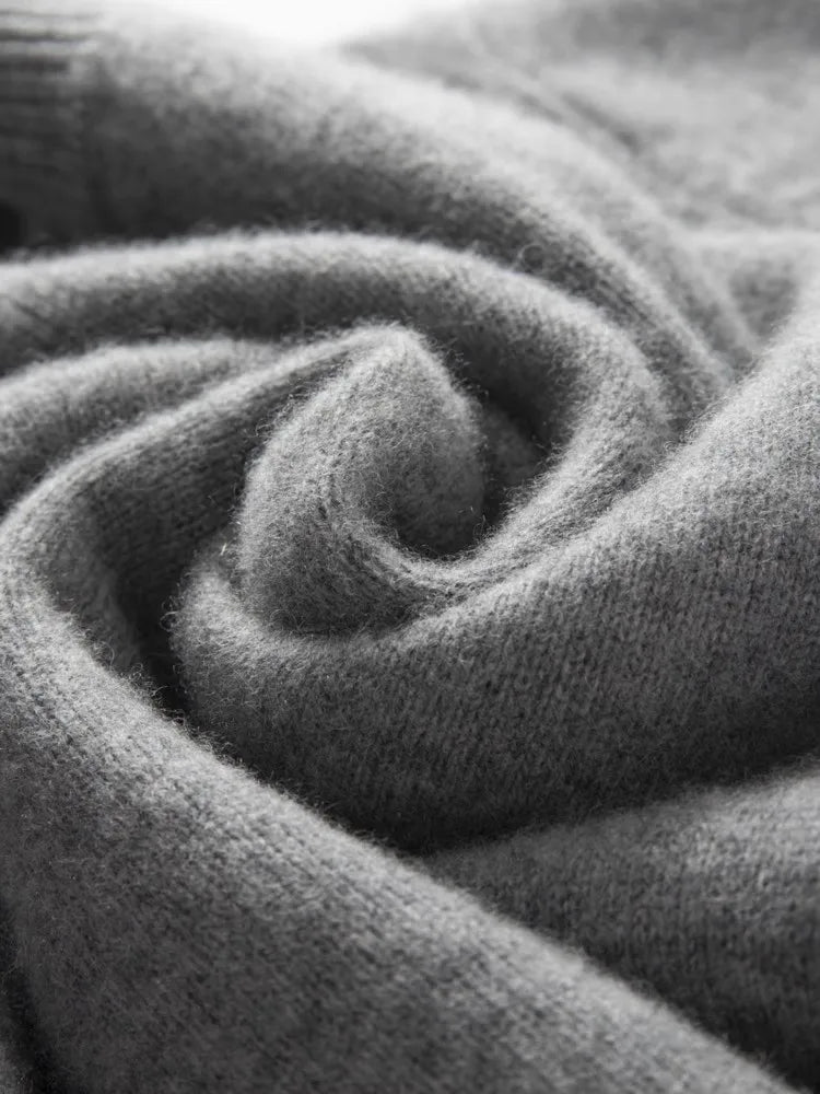 Men's 100% Cashmere Sweater – Classic Crew Neck Knit Pullover for Autumn and Winter