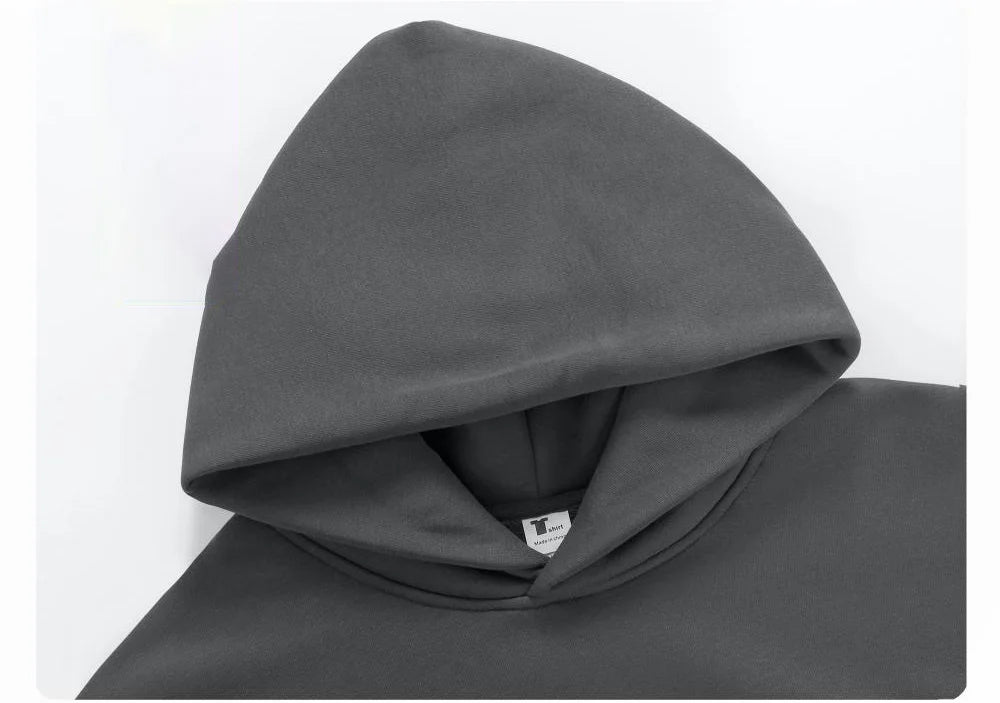 Men's 500 GSM Heavyweight Hoodie – Thick Cotton Pullover Sweatshirt with Custom Logo