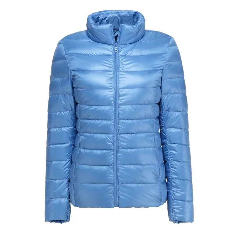 UZZDSS Women's Lightweight Hooded Down Jacket – 90% White Duck Down, Autumn Winter Coat