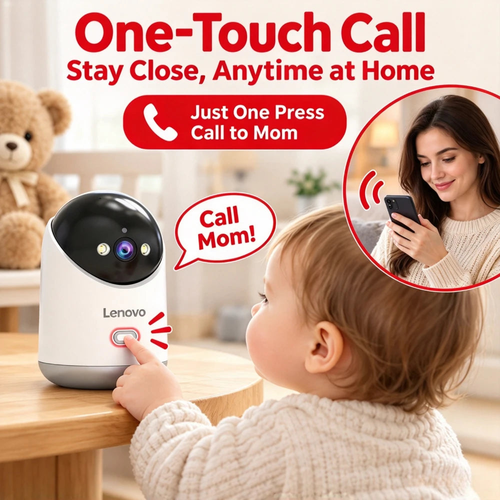 Lenovo 5MP IP Camera 5G/2.4G WiFi Home Indoor HD Wireless Surveillance Camera Auto Tracking 2‑Way Talk Security Baby Monitor