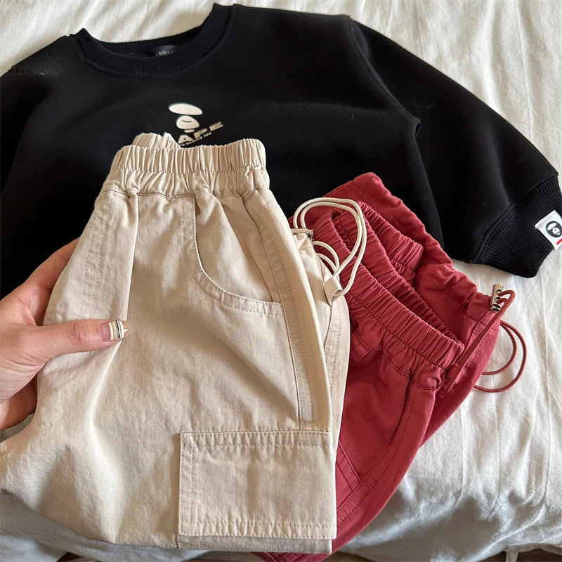 Kids’ Wide-Leg Cargo Pants – Casual Trousers for Boys and Girls