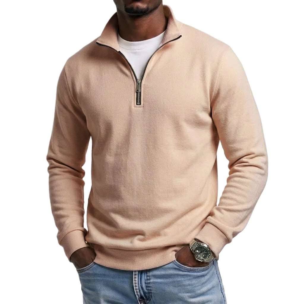 Men's Quarter-Zip Pullover Sweatshirt – Casual Outdoor Sports Hoodie for Spring and Autumn