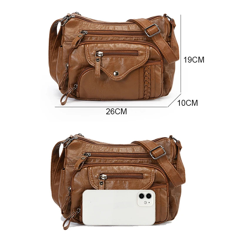 Women's Luxury Leather Tote Bag – Casual Designer Shoulder and Crossbody Handbag