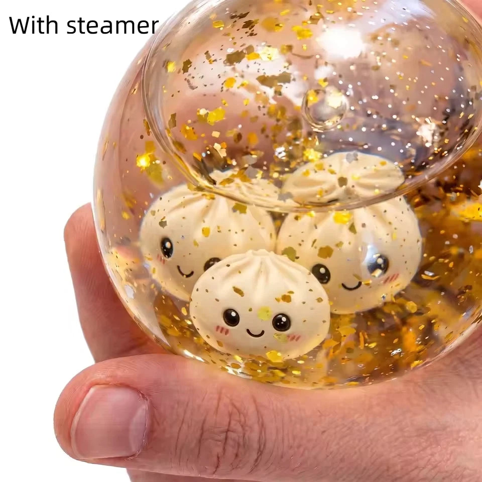 New Glitter Dumpling Colorful Simulation Steamed Bun Decompression Toy for Anxiety Squishes Stress Balls 2026 Viral Fidget Toy