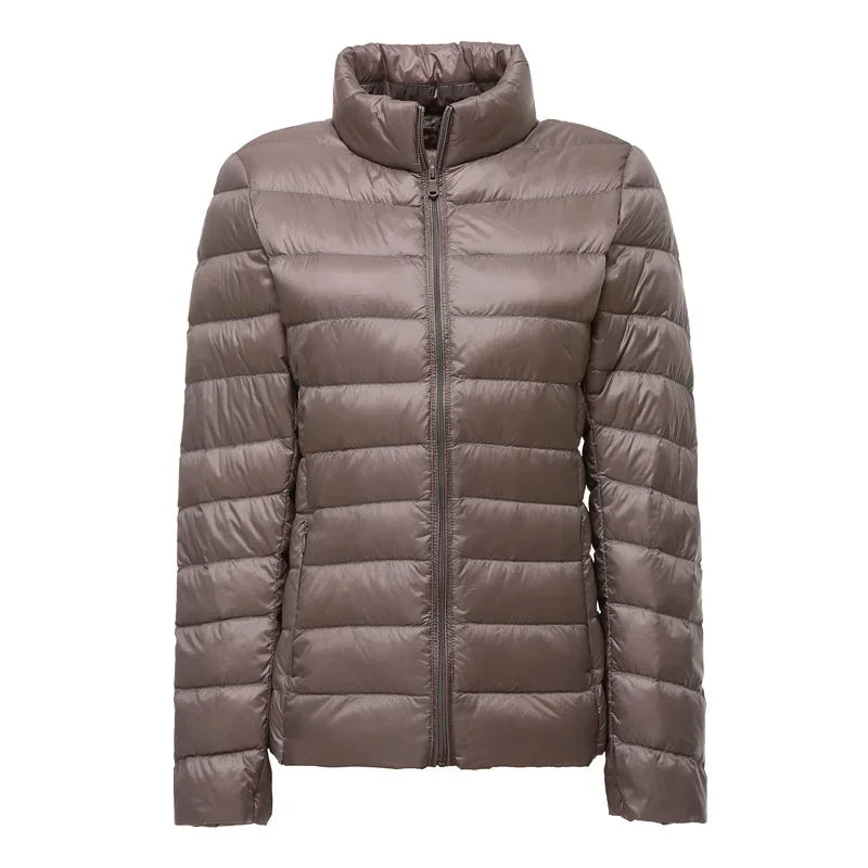 UZZDSS Women's Lightweight Hooded Down Jacket – 90% White Duck Down, Autumn Winter Coat