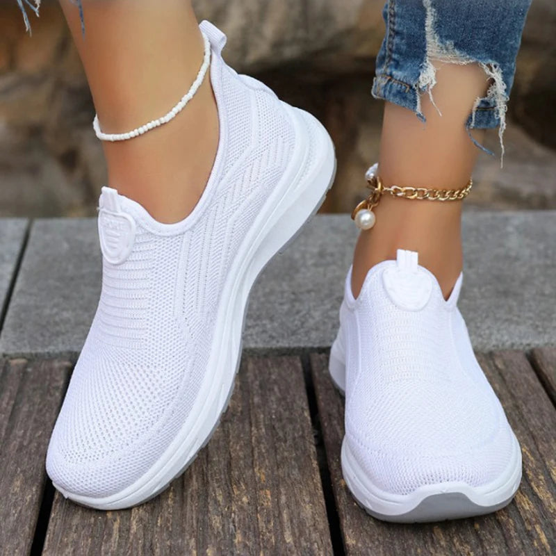Women's Sneaker Slip On Women Sneakers Breather White Shoes Women Casual Sneaker Sports Shoes Comfortable Vulcanize Shoes Female