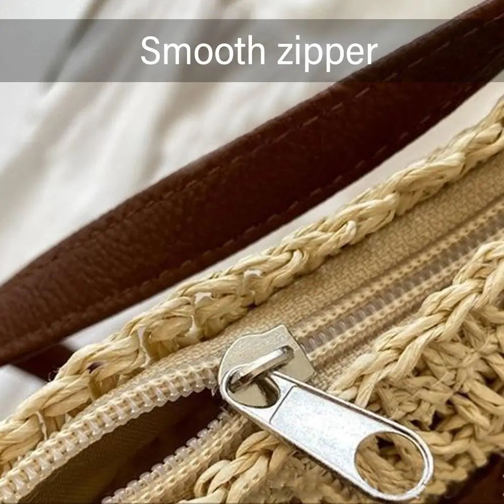 Large Capacity Straw Knitted Purses and Handbags Women Shoulder Bags Straw Woven Side Bag for Ladies Woman Handbag Beach Bag