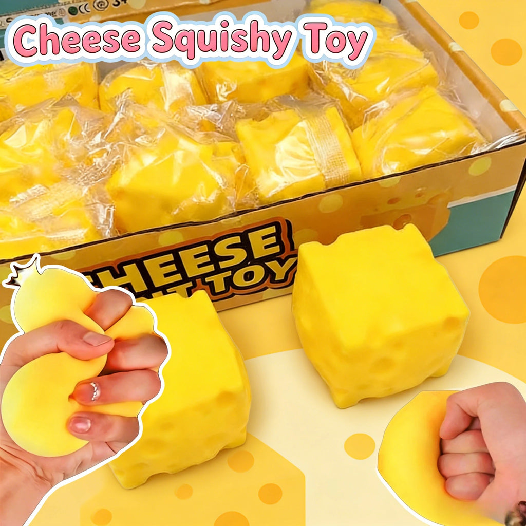 Slow Rebound Cheese Cube Squishy Toy Soft Touch Stress Relief Desktop Decor Gadget For Office Leisure And Holiday Gift Matching