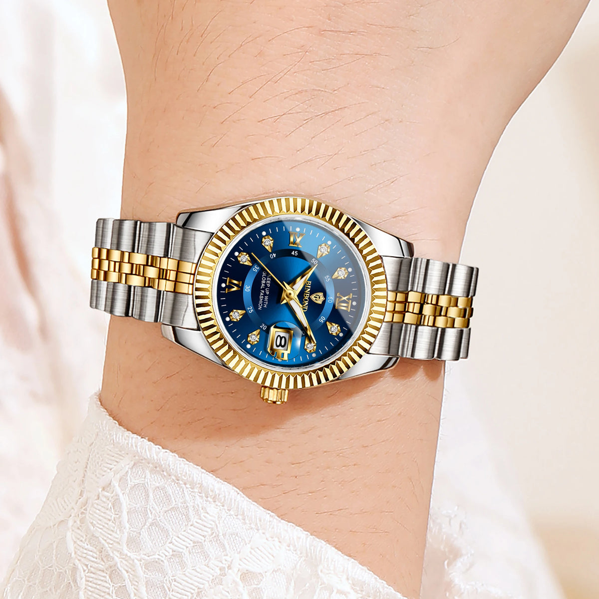 BINBOND Quartz Watches For Women Luminous Waterproof Ladies Watch Montre Femme Luxe De Marque Relojes Para Damas Mujer