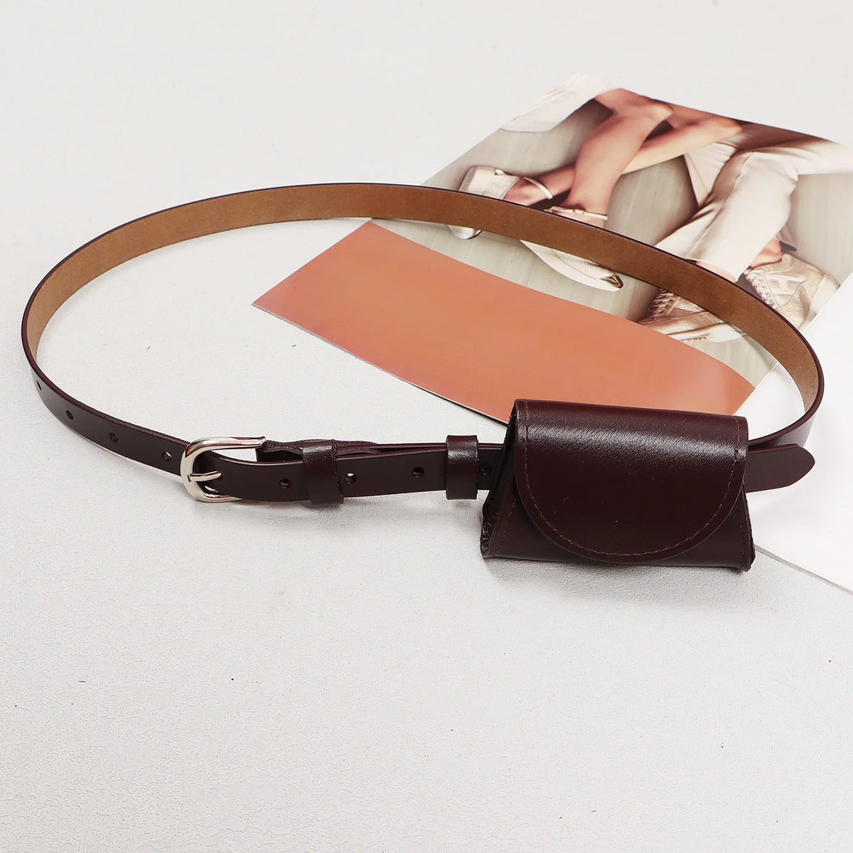 Mini Flap Waist Packs for WOmen Real Cow Leather Waist Belts with Lipstick Keys Purse Bag Cute Cowskin Fanny Pack Sac Femme